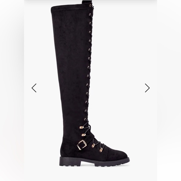 PHYLLIDA JUST FAB WOMEN BLACK LACE UP OVER KNEE HIGH BOOTS IN SIZE 9.5 - Picture 5 of 9